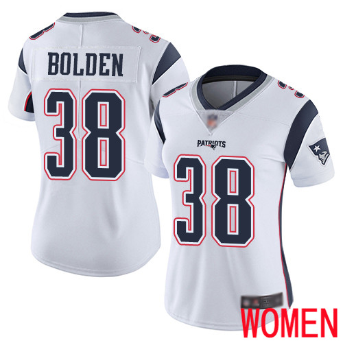 New England Patriots Football #38 Vapor Limited White Women Brandon Bolden Road NFL Jersey->youth nfl jersey->Youth Jersey